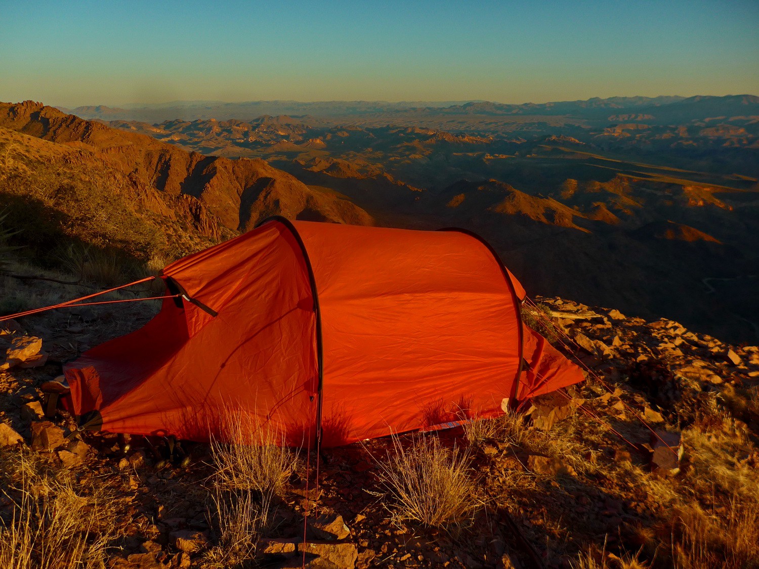 Our tent at sunrise